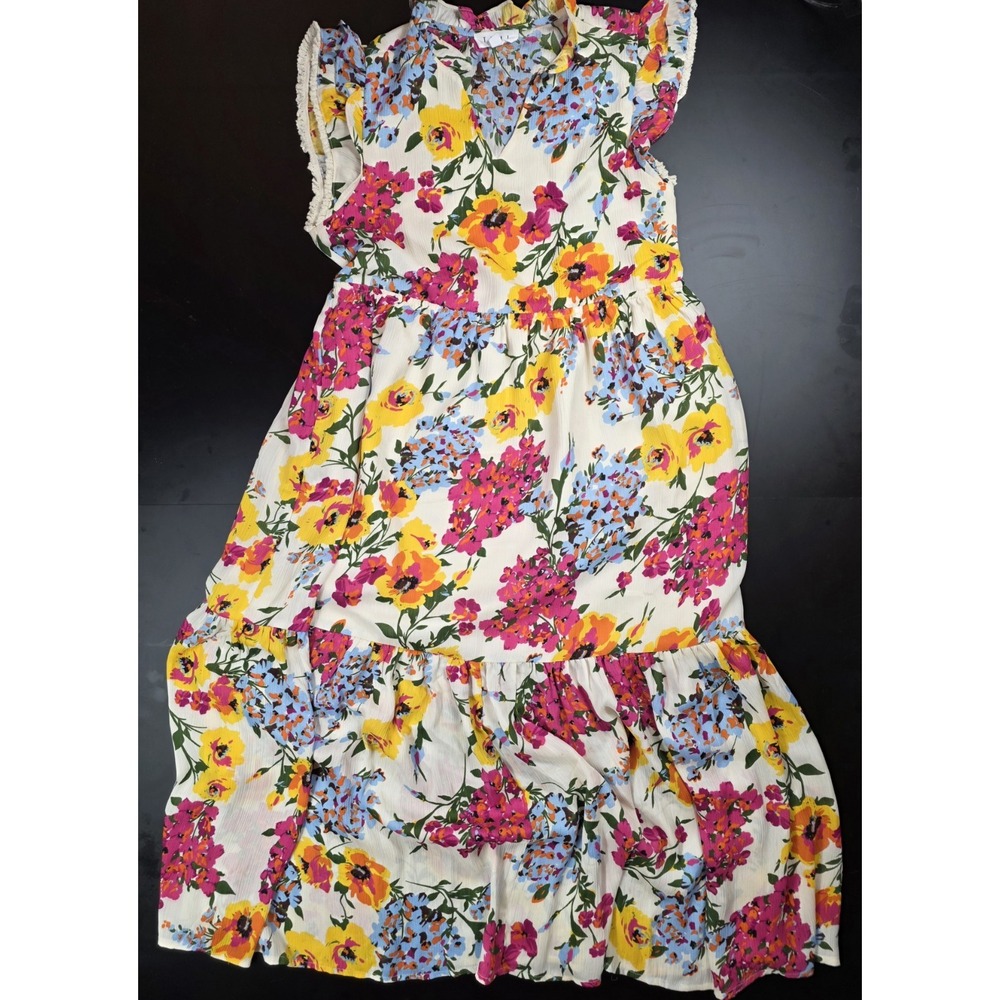 THML Floral Prairie Dress Flutter Sleeve Women's Size XS
